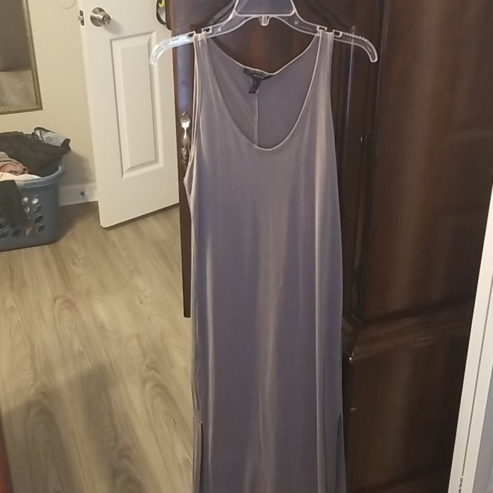 Tan Suede-Like Maxi Dress